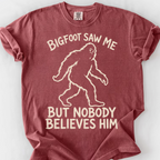 Bigfoot Saw Me T-Shirt — Brick