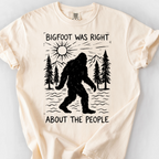 Bigfoot Was Right About the People (Linocut) T-Shirt — Ivory
