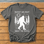 bigfoot was right about the people_rough brush linocut T-Shirt — Pepper