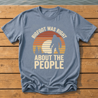 bigfoot was right about the people_sunset slat silhouette T-Shirt — Blue Jean