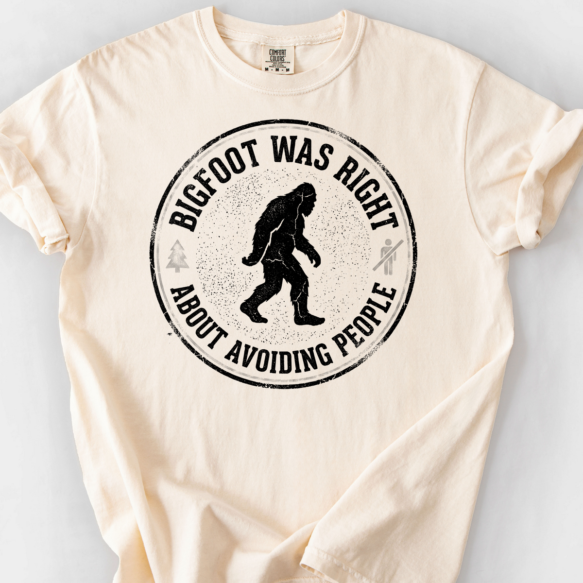 Bigfoot Was Right (Avoiding People) T-Shirt — Ivory