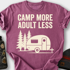 Camp More, Adult Less T-Shirt — Berry