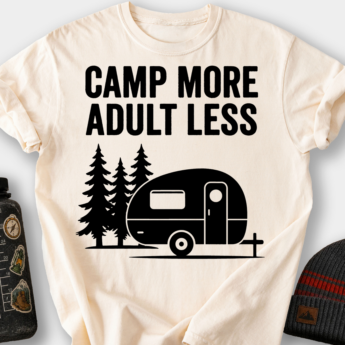 Camp More, Adult Less T-Shirt — Ivory