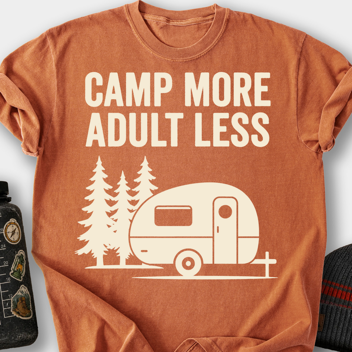 Camp More, Adult Less T-Shirt — Yam