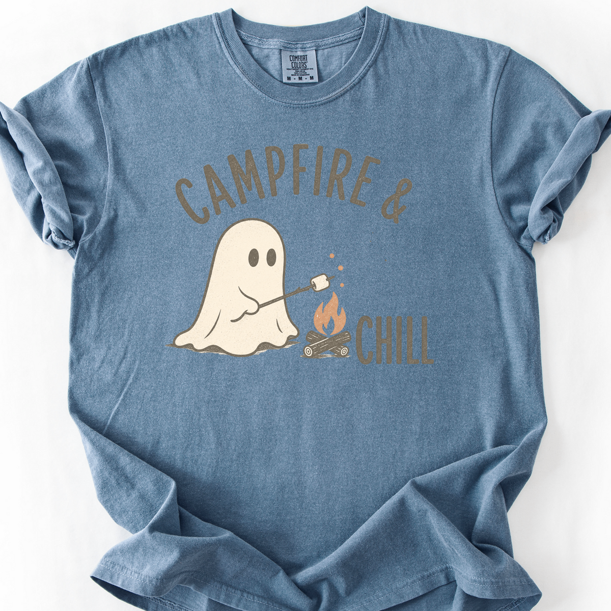 Campfire And Chill Ghost T-Shirt — Blue Jean