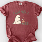 Campfire And Chill Ghost T-Shirt — Brick
