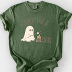 Campfire And Chill Ghost T-Shirt — Moss