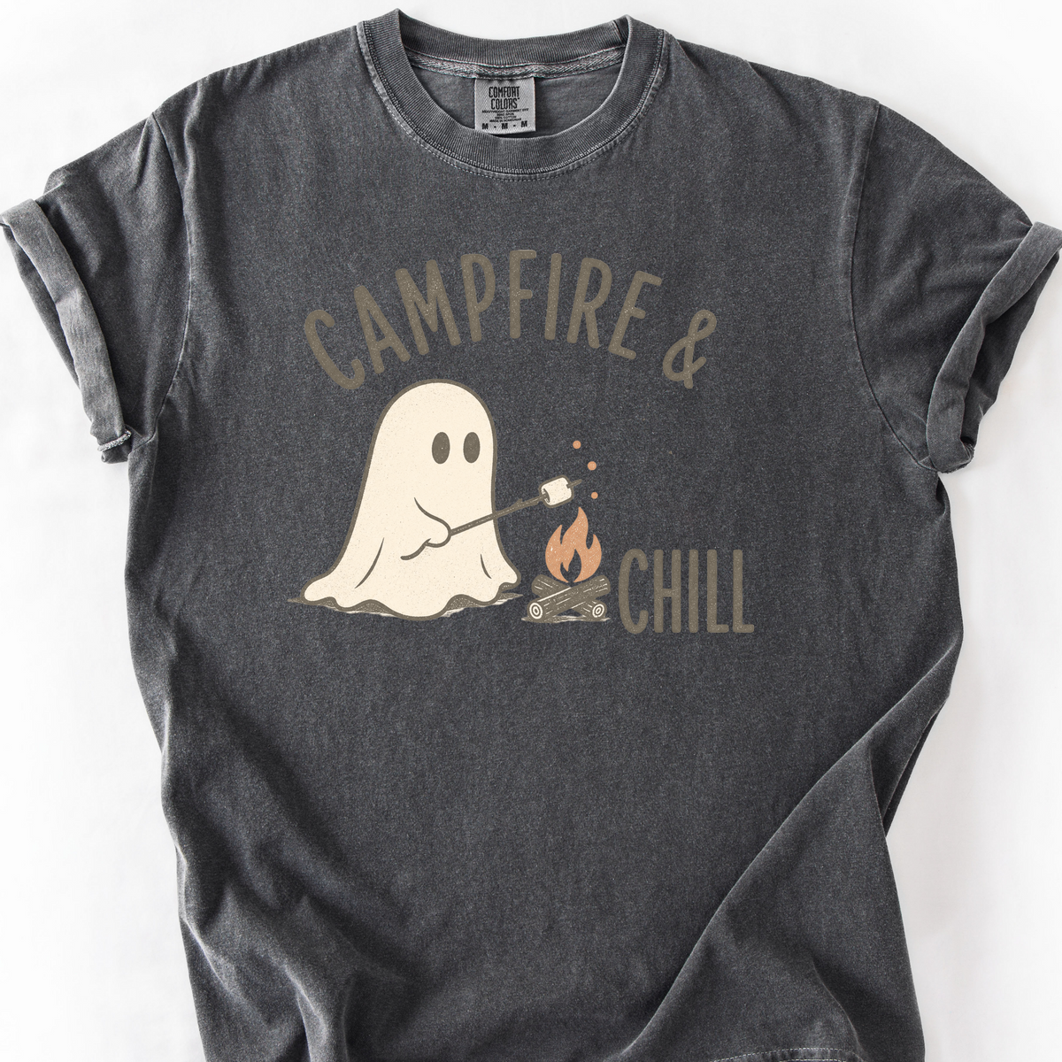 Campfire And Chill Ghost T-Shirt — Pepper