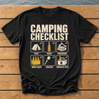 camping checklist T-Shirt — Black