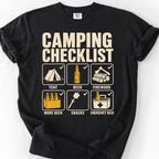 Camping Checklist T-Shirt — Black
