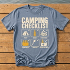 camping checklist T-Shirt — Blue Jean