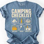 Camping Checklist T-Shirt — Blue Jean