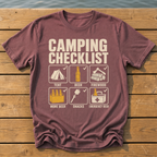 camping checklist T-Shirt — Brick