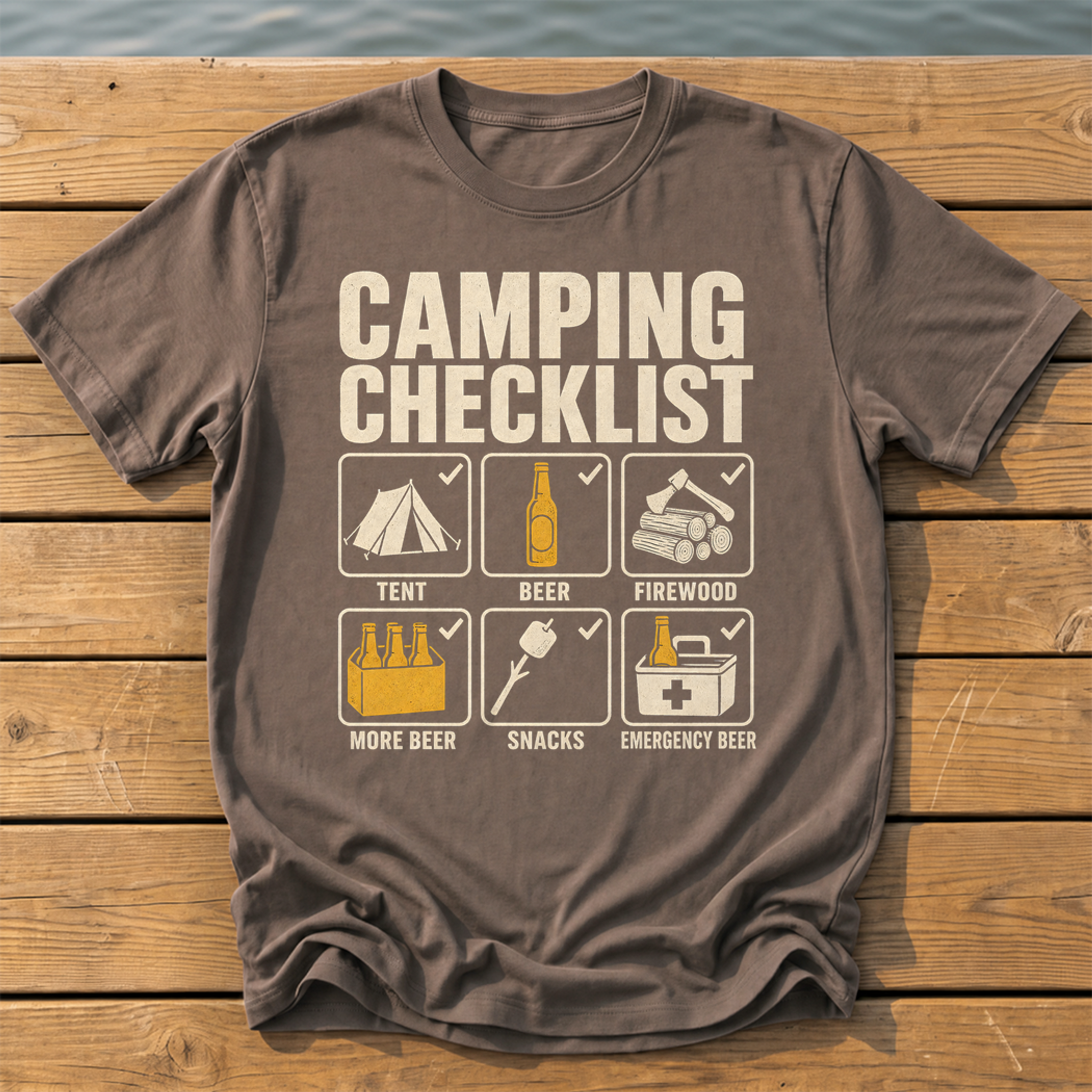 camping checklist T-Shirt — Espresso