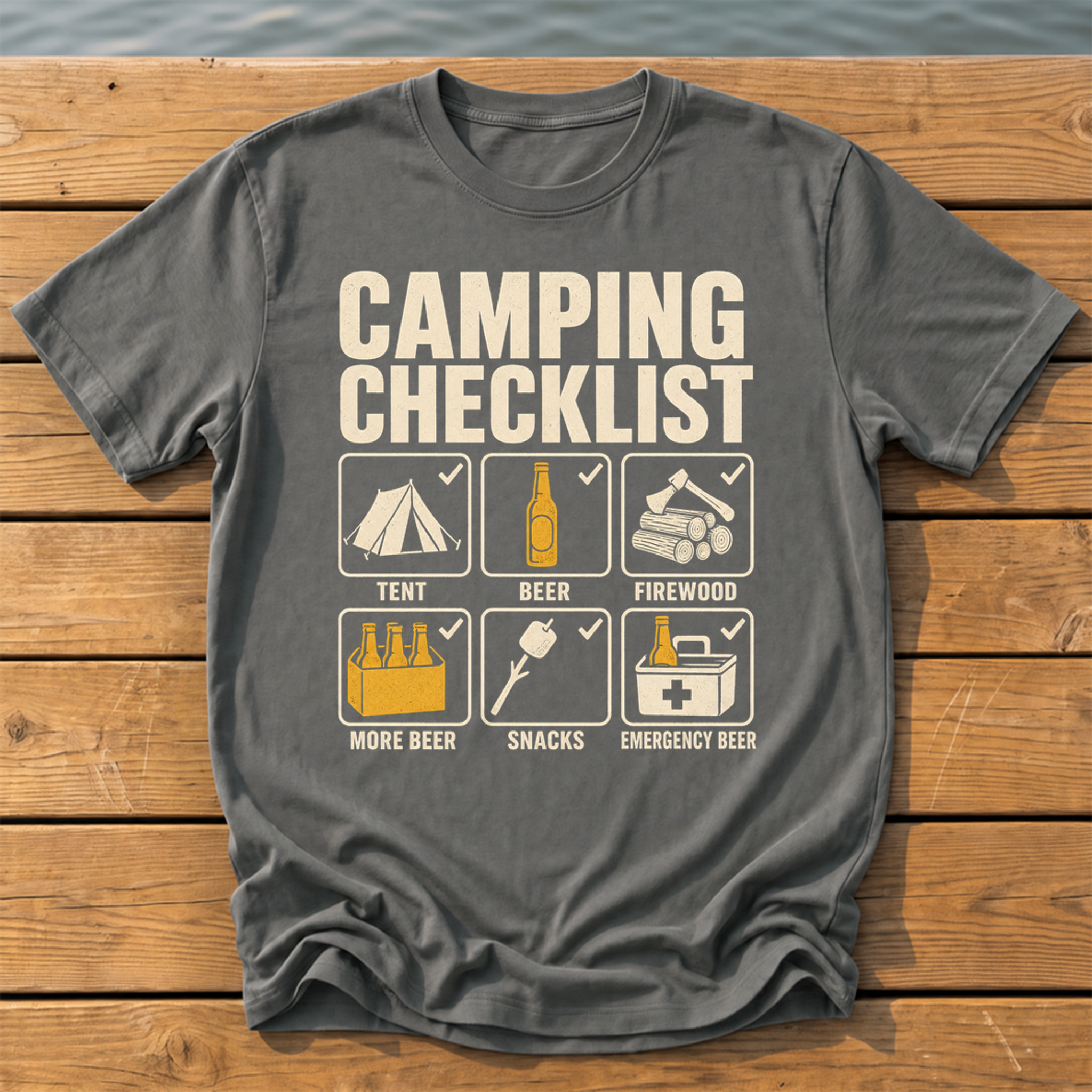 camping checklist T-Shirt — Pepper