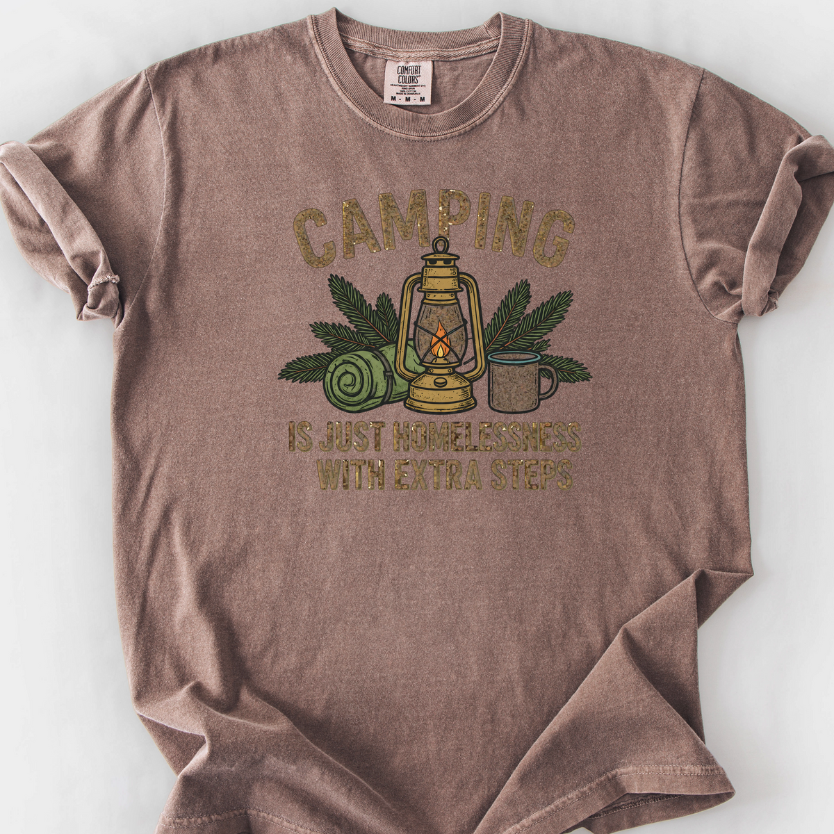 Camping With Extra Steps T-Shirt — Espresso