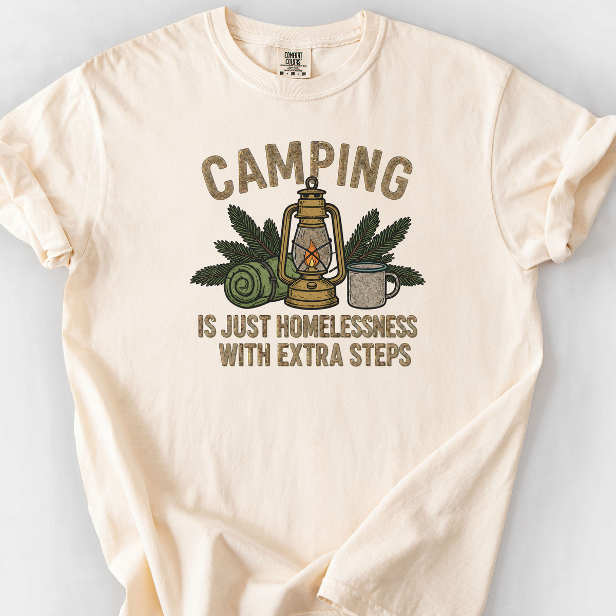 Camping With Extra Steps T-Shirt — Ivory