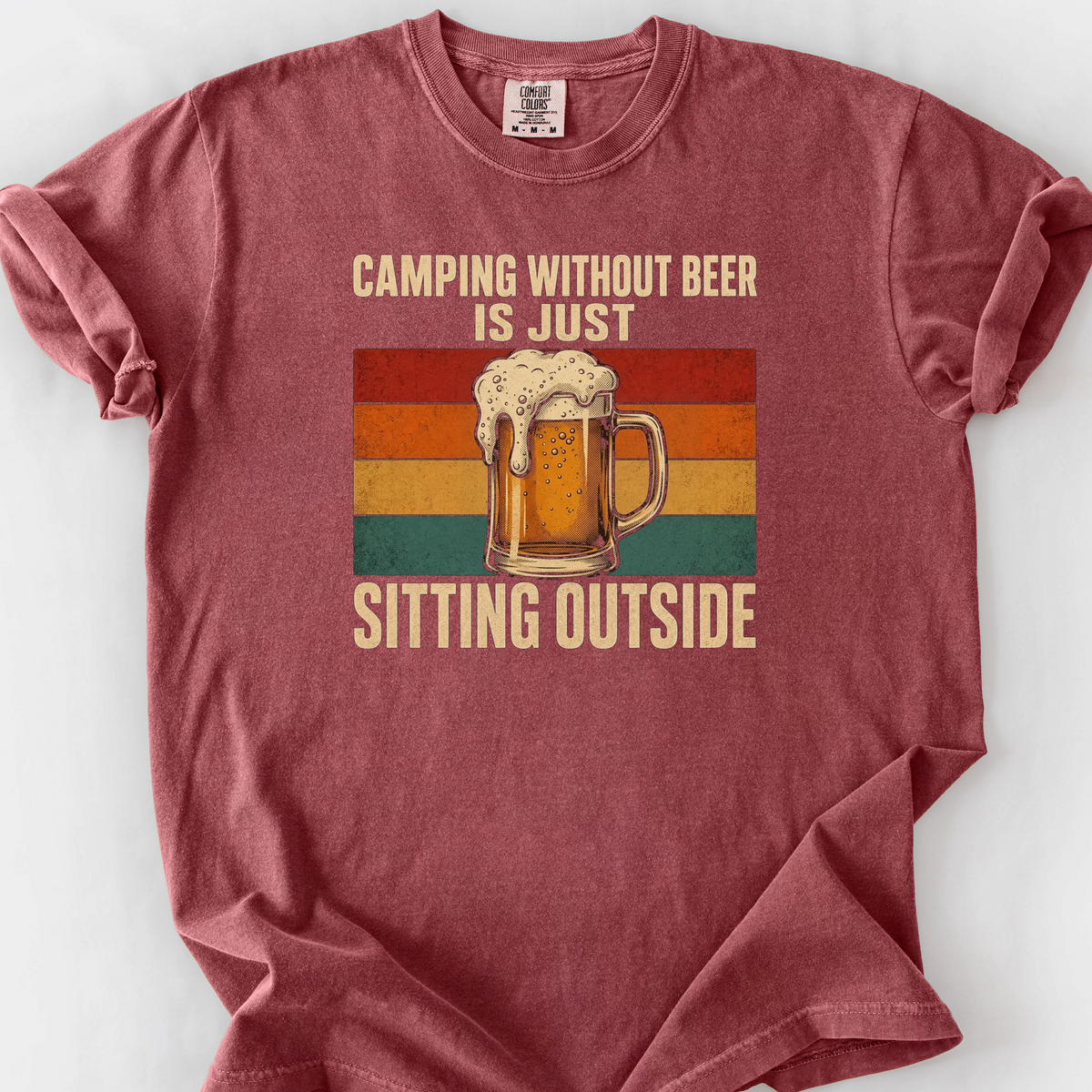 Camping Without Beer T-Shirt — Brick