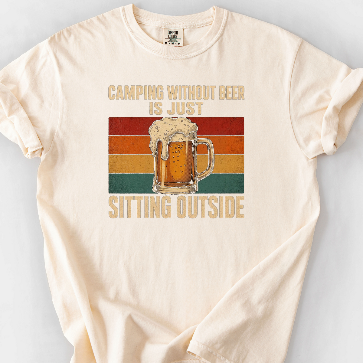 Camping Without Beer T-Shirt — Ivory