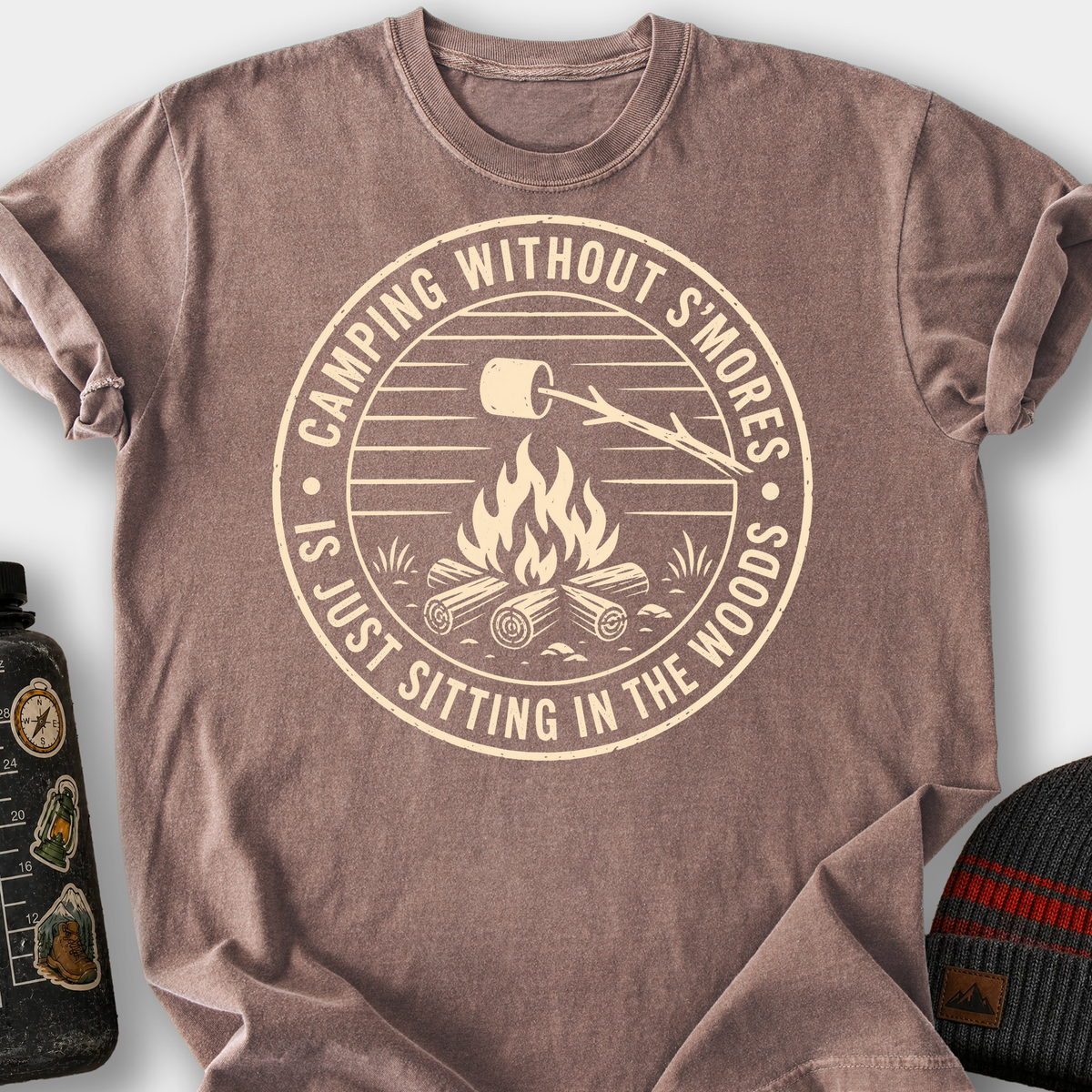 Camping Without S'mores T-Shirt — Espresso