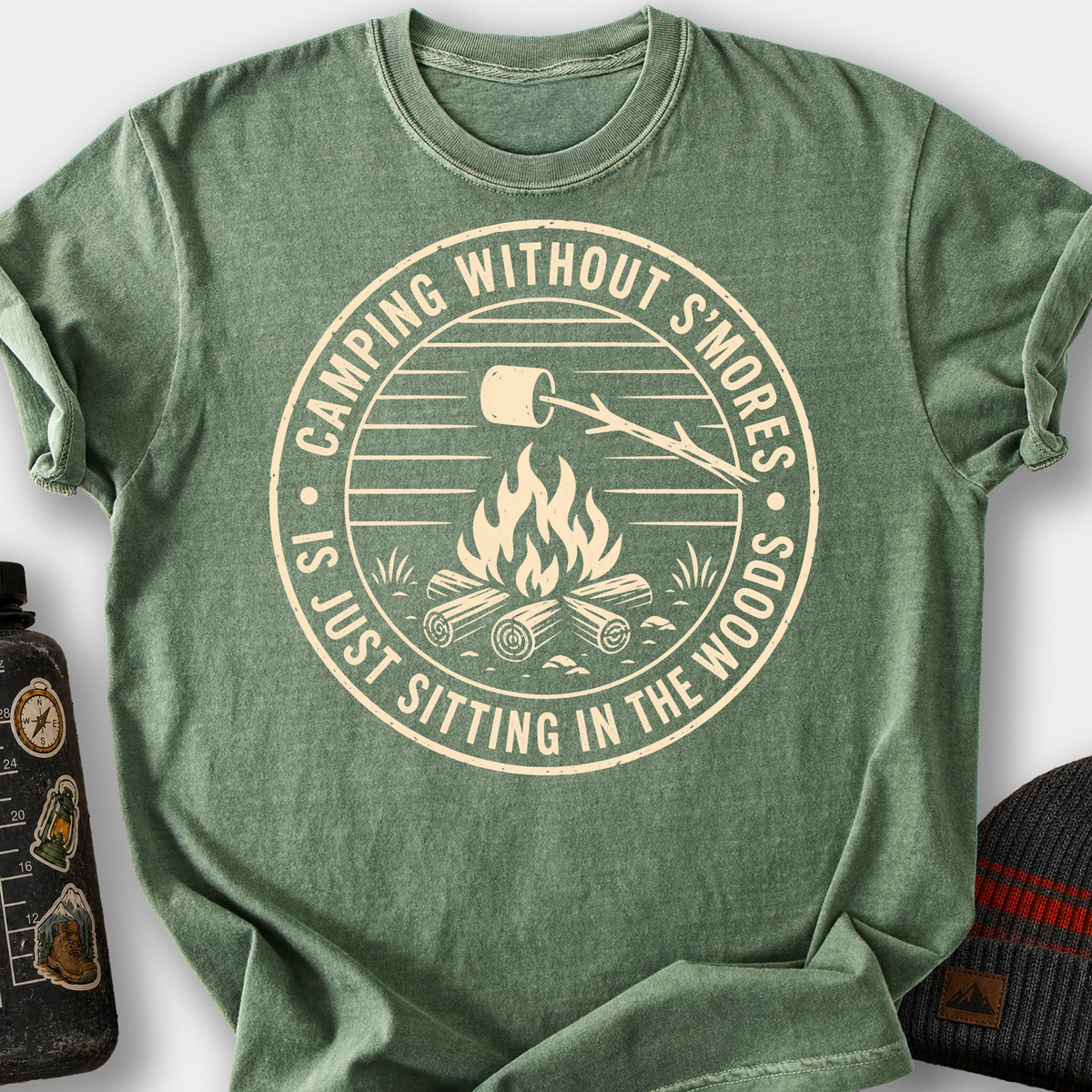 Camping Without S'mores T-Shirt — Moss