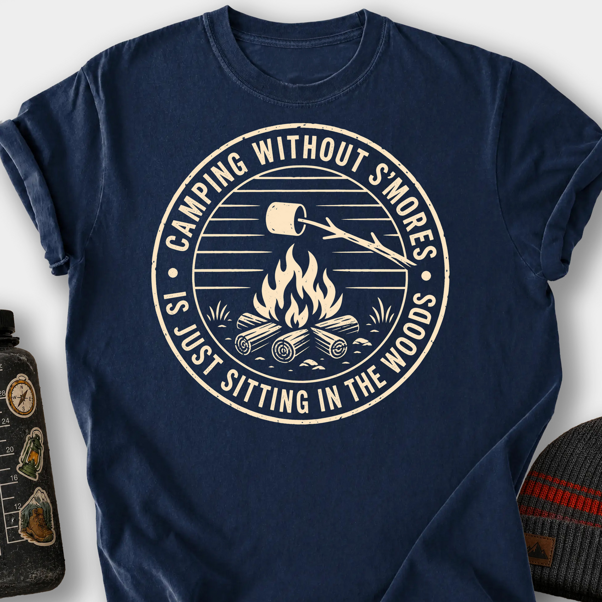 Camping Without S'mores T-Shirt — Navy