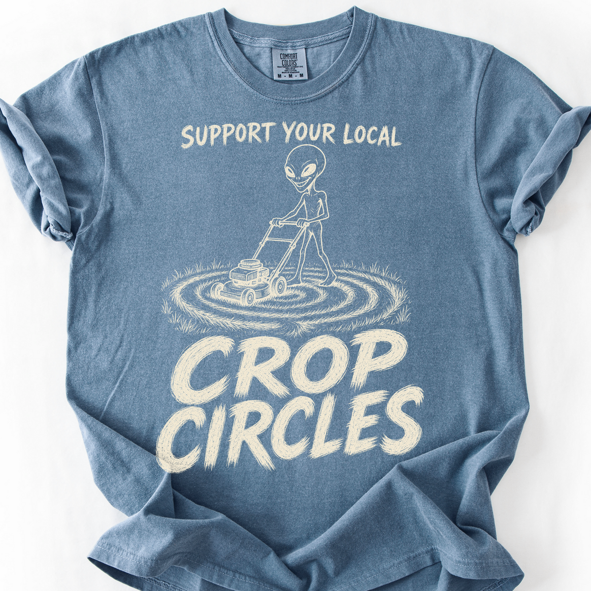 Crop Circles T-Shirt — Blue Jean