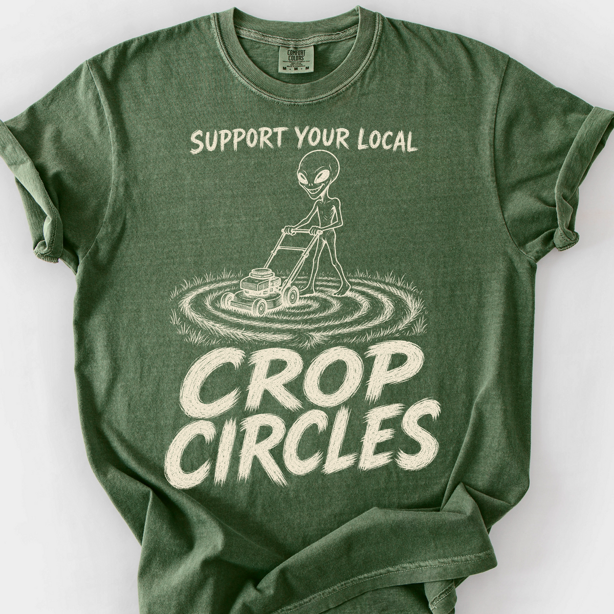 Crop Circles T-Shirt — Moss