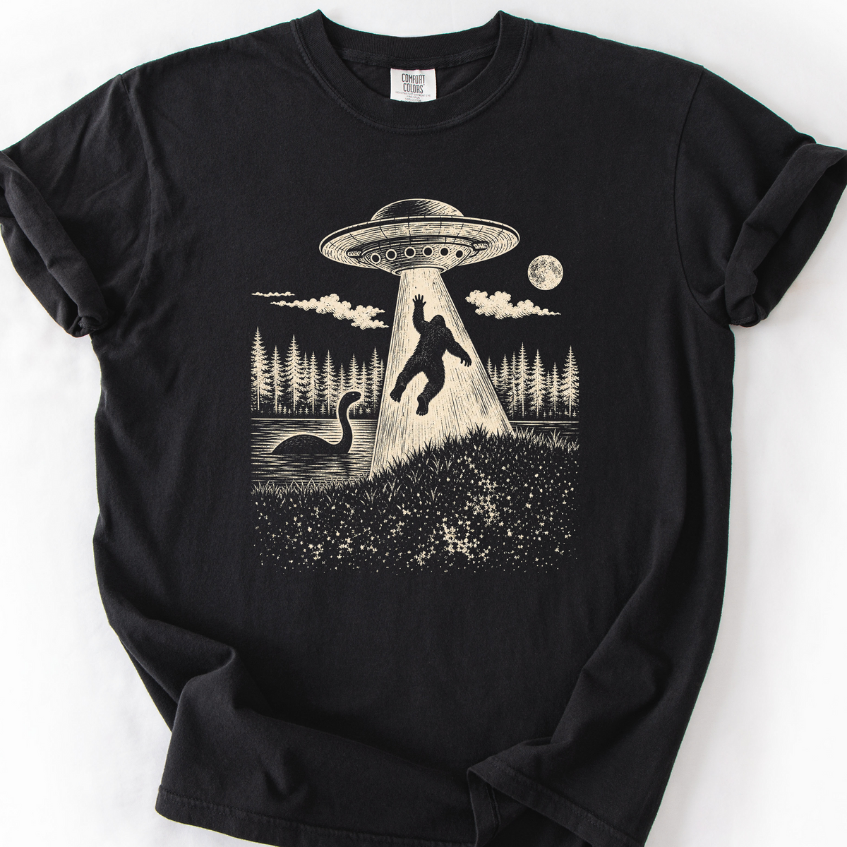 Cryptid Abduction T-Shirt — Black