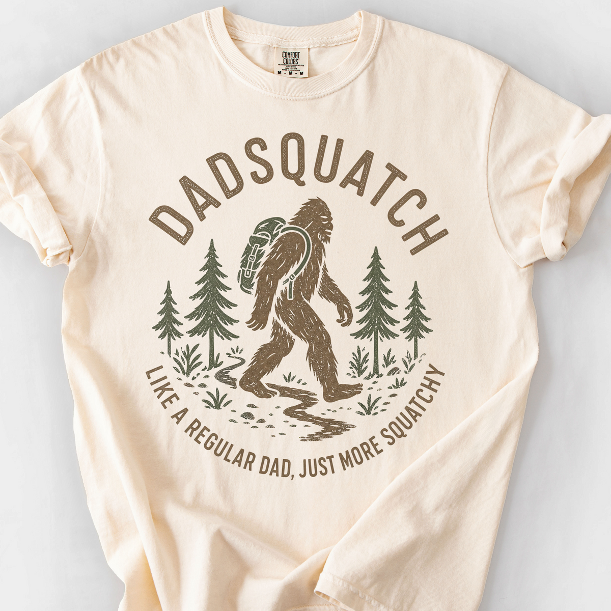 Dadsquatch Trail Badge T-Shirt — Ivory