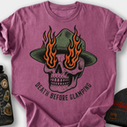 Death Before Glamping T-Shirt — Berry