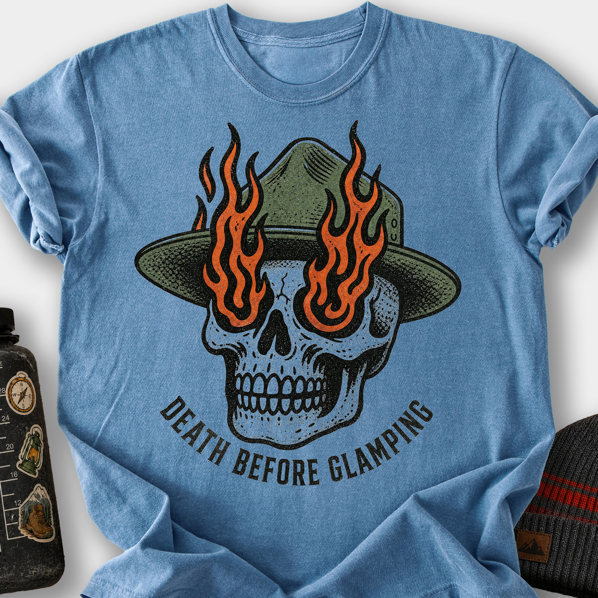 Death Before Glamping T-Shirt — Blue Jean
