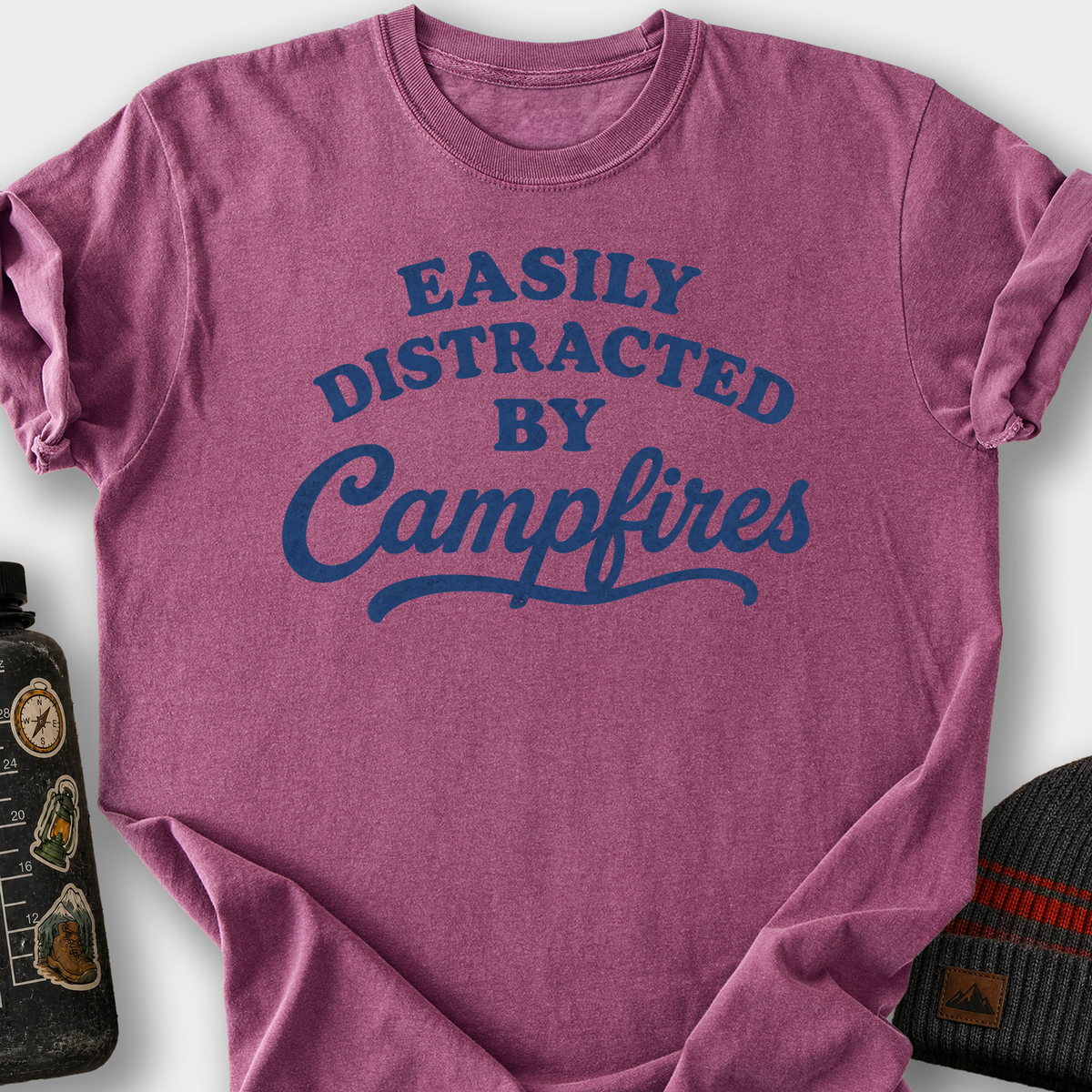 Distracted by Campfires T-Shirt — Berry