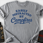 Distracted by Campfires T-Shirt — Grey