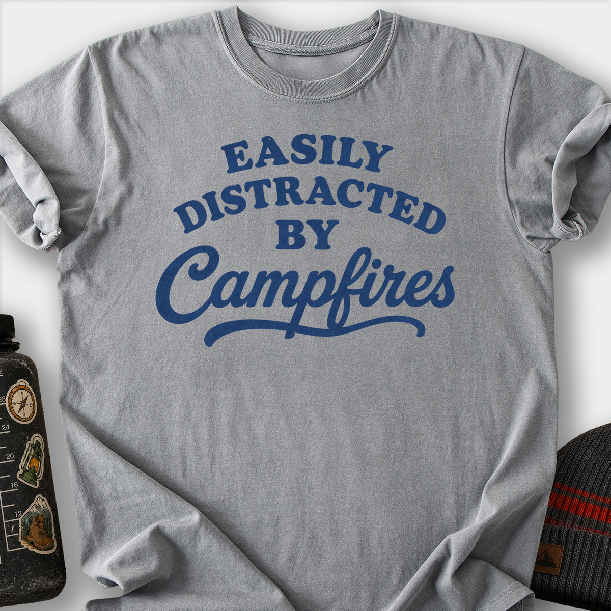 Distracted by Campfires T-Shirt — Grey
