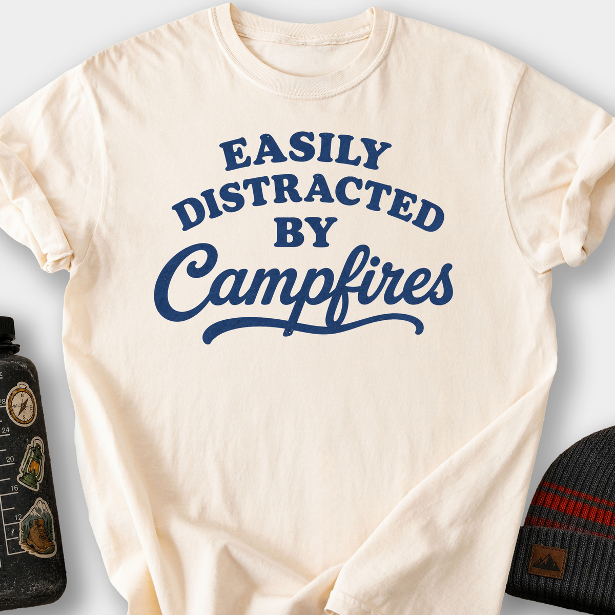 Distracted by Campfires T-Shirt — Ivory