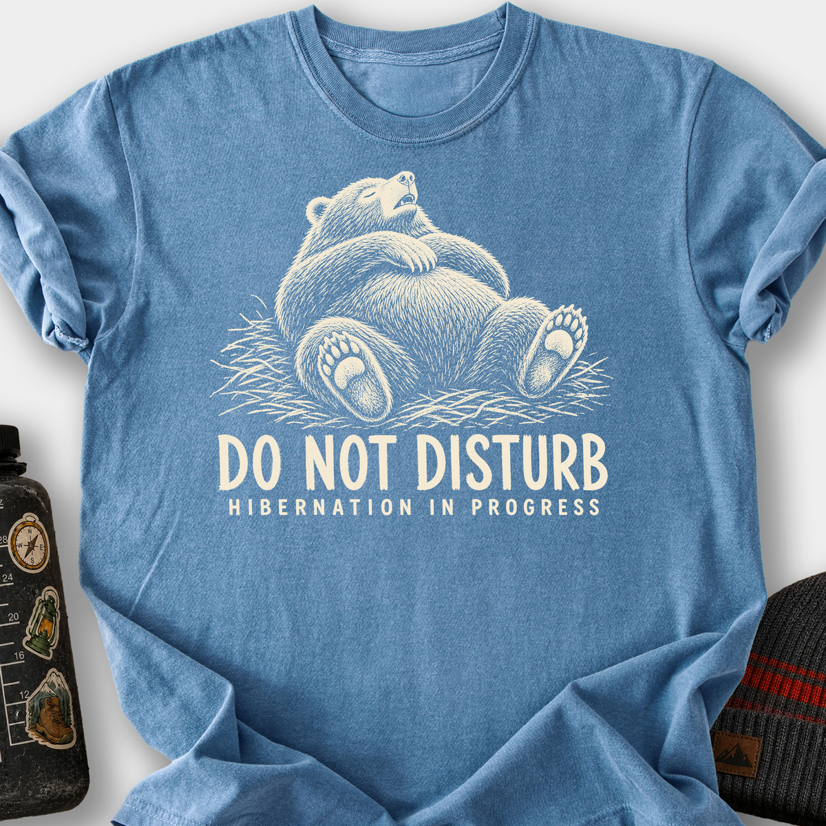 Do Not Disturb Hibernation Lounging T-Shirt — Blue Jean