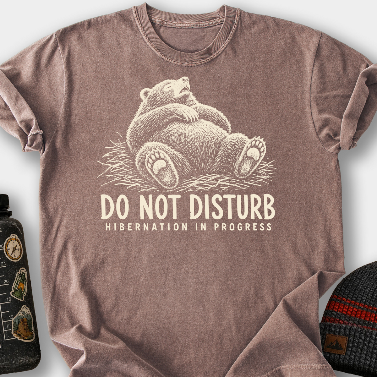 Do Not Disturb Hibernation Lounging T-Shirt — Espresso