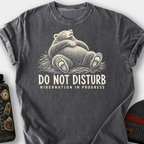 Do Not Disturb Hibernation Lounging T-Shirt — Pepper