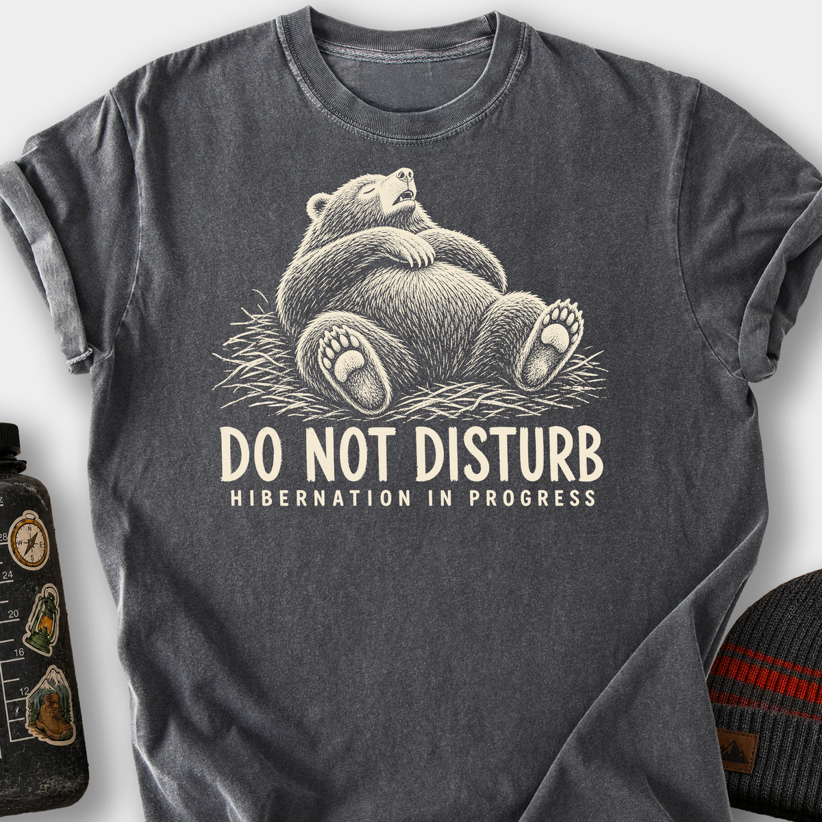 Do Not Disturb Hibernation Lounging T-Shirt — Pepper