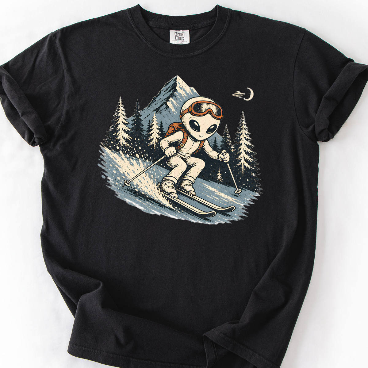 Downhill From Here T-Shirt — Black