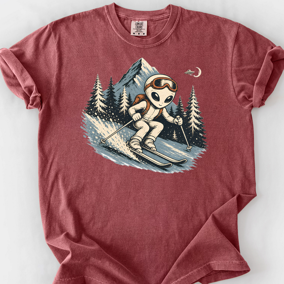 Downhill From Here T-Shirt — Brick