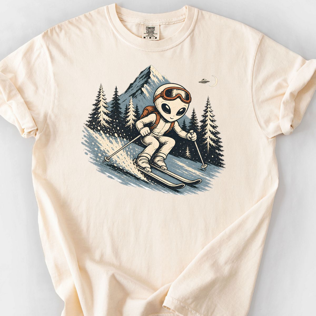 Downhill From Here T-Shirt — Ivory