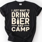 Drink Bier And Camp T-Shirt — Black