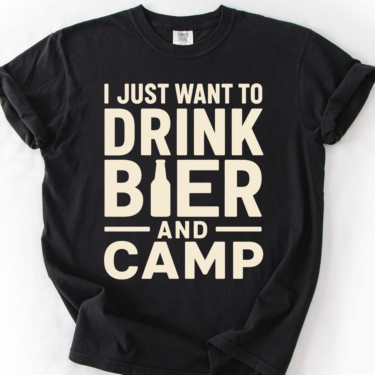 Drink Bier And Camp T-Shirt — Black