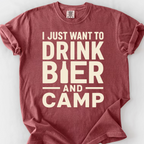 Drink Bier And Camp T-Shirt — Brick