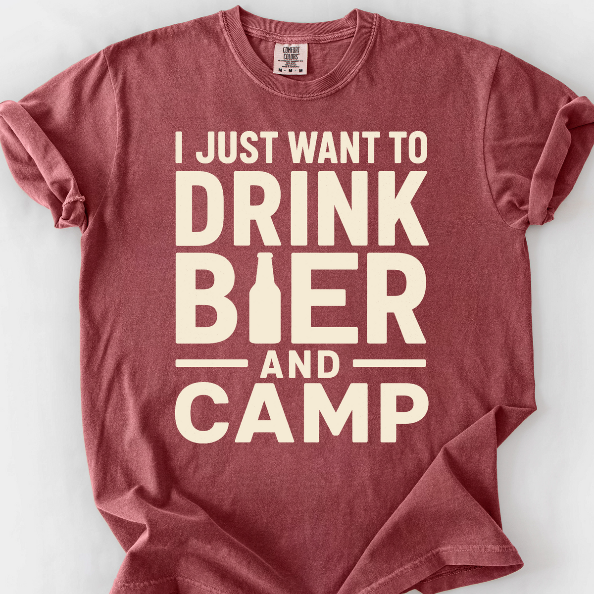 Drink Bier And Camp T-Shirt — Brick