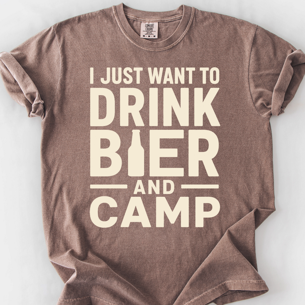 Drink Bier And Camp T-Shirt — Espresso