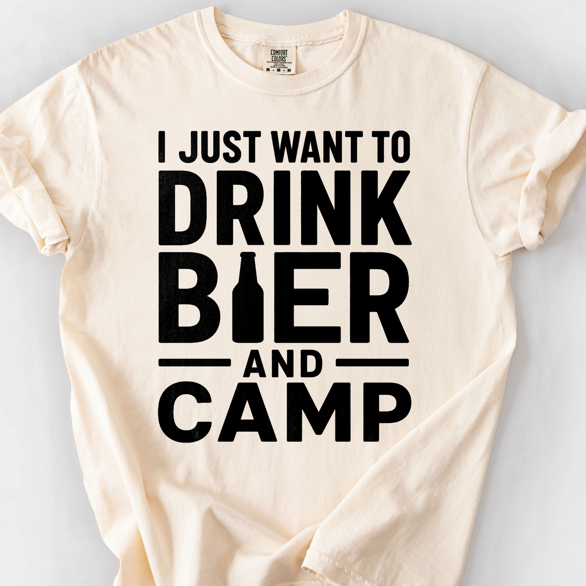 Drink Bier And Camp T-Shirt — Ivory
