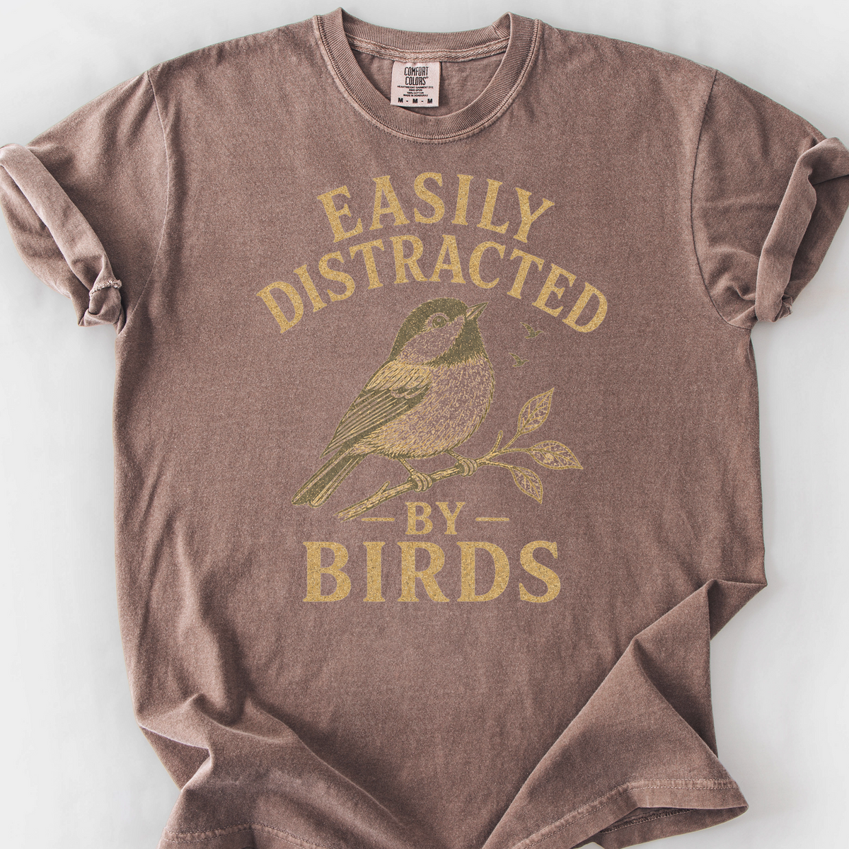 Easily Distracted By Birds T-Shirt — Espresso